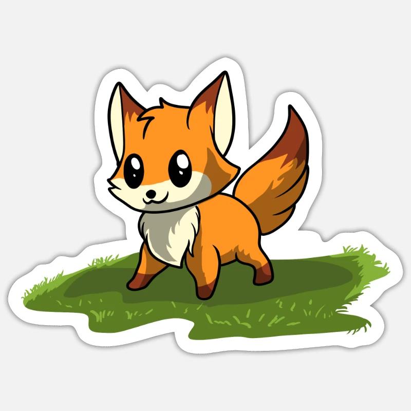 Fuchs Rotfuchs - Sticker Größe S (10 x 10 cm) - Mattweiß
