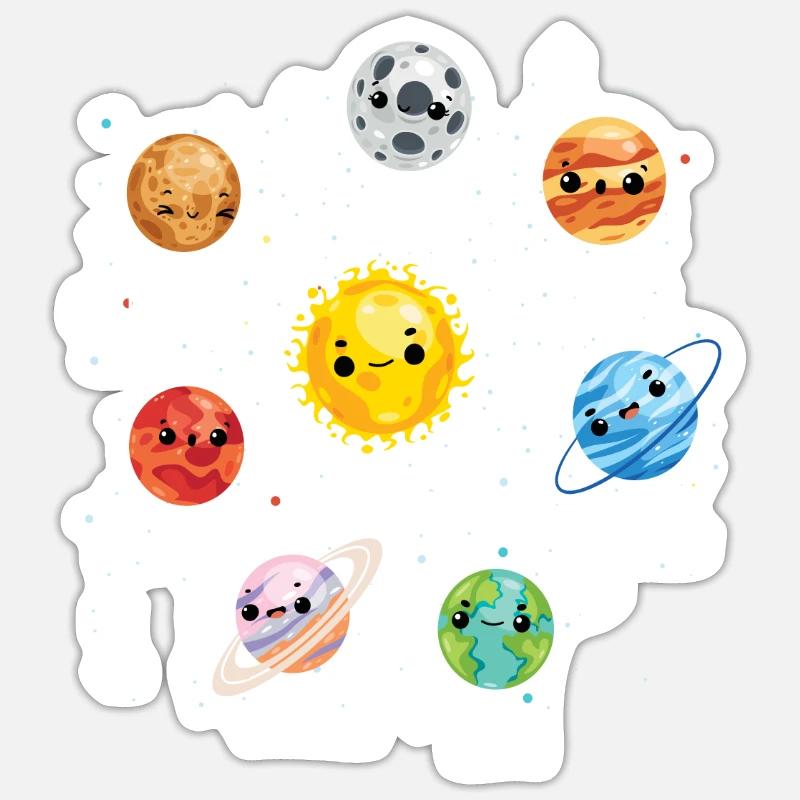 Solar system planets planet universe - Sticker size S (10 x 10 cm) - white matte