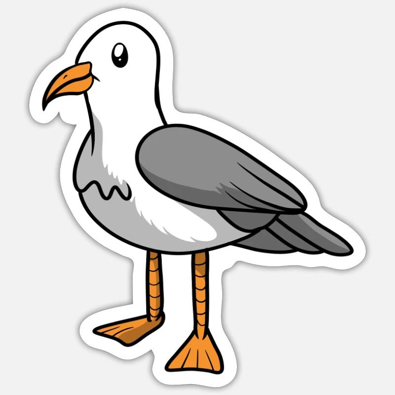 Möwe Seemöwe - Sticker Größe S (10 x 10 cm) - Mattweiß