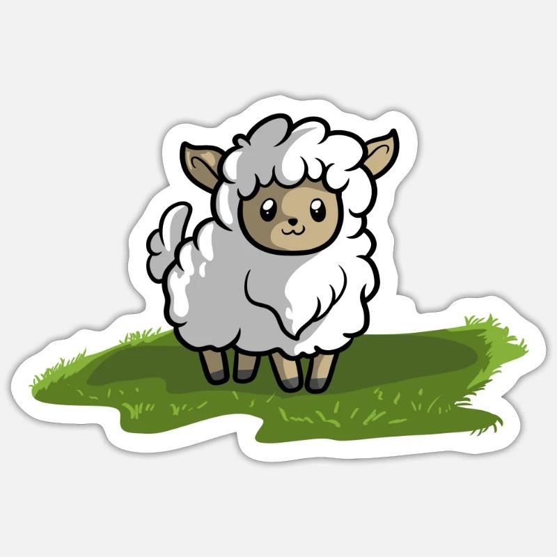 Sheep Lamb - Sticker size S (10 x 10 cm) - white matte