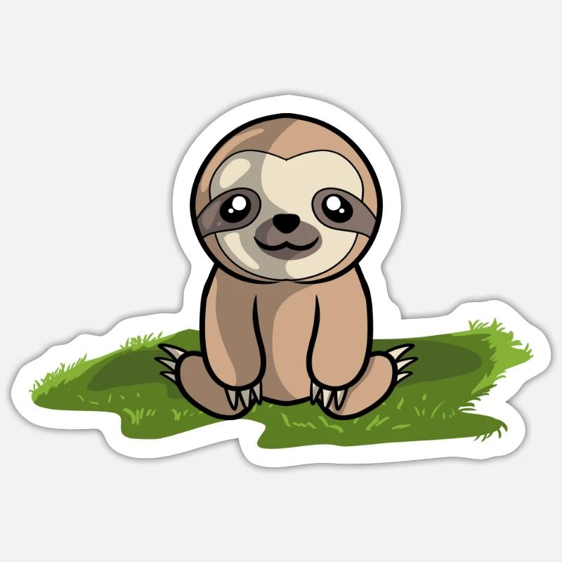 Sloth - Sticker size S (10 x 10 cm) - white matte