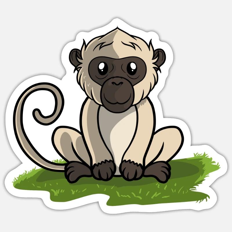 Affe Äffchen Sticker Größe S (10 x 10 cm)