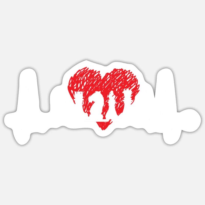 Chess heartbeat chess master chess player pulse - Sticker size S (10 x 10 cm) - white matte