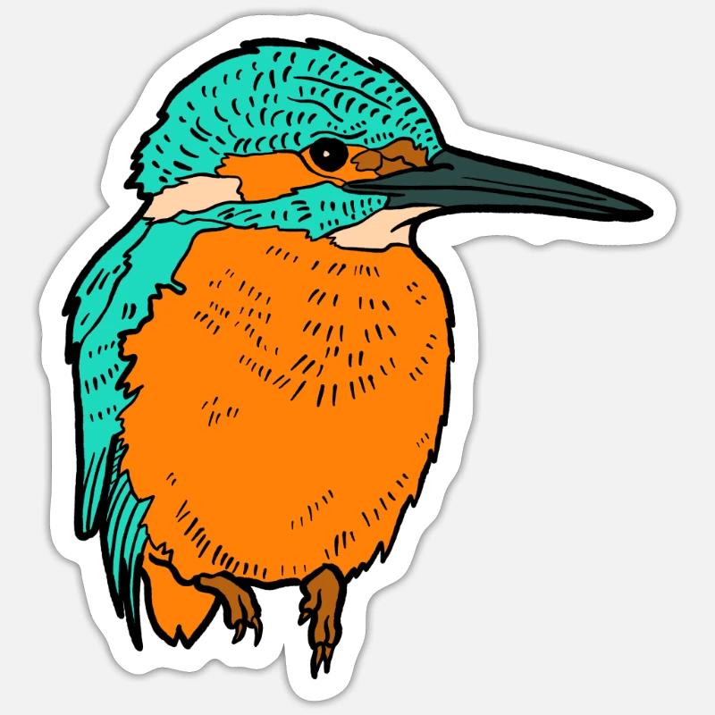 Eisvogel - Sticker Größe S (10 x 10 cm) - Mattweiß