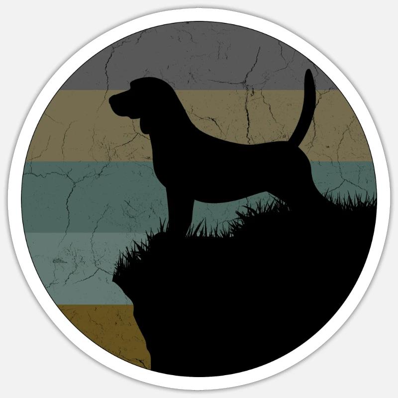Beagle - Sticker Größe S (10 x 10 cm) - Mattweiß