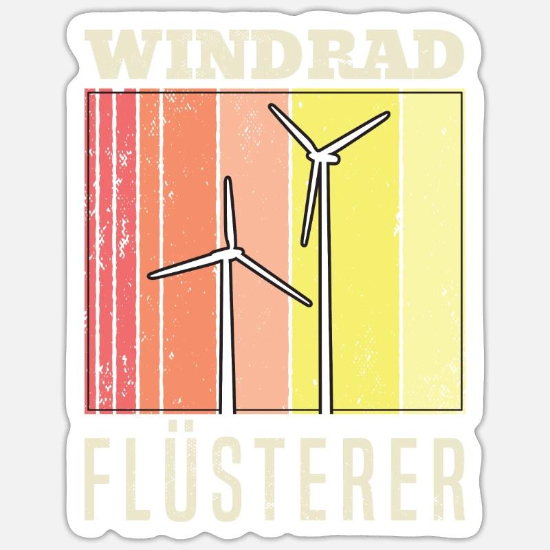 Windpark Windrad Windkraft - Flüsterer - Sticker Größe S (10 x 10 cm) - Mattweiß