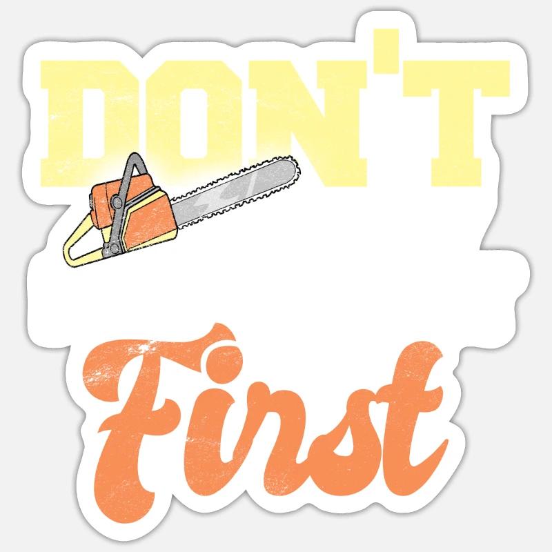 bûcheron - Sticker taille S (10 x 10 cm) - blanc mat
