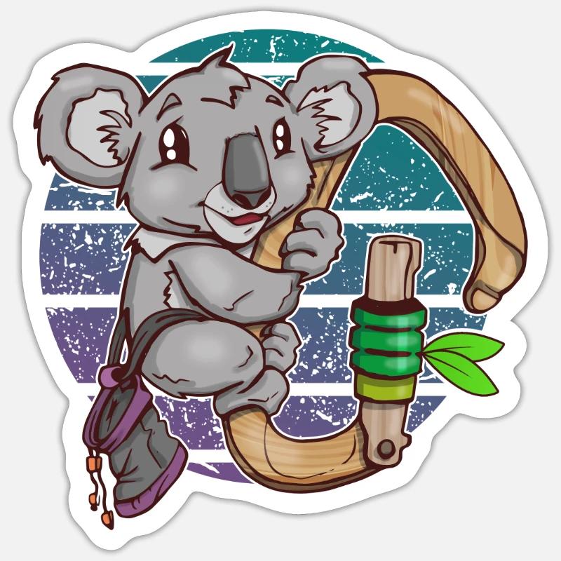 escalade koala bloc - Sticker taille S (10 x 10 cm) - blanc mat