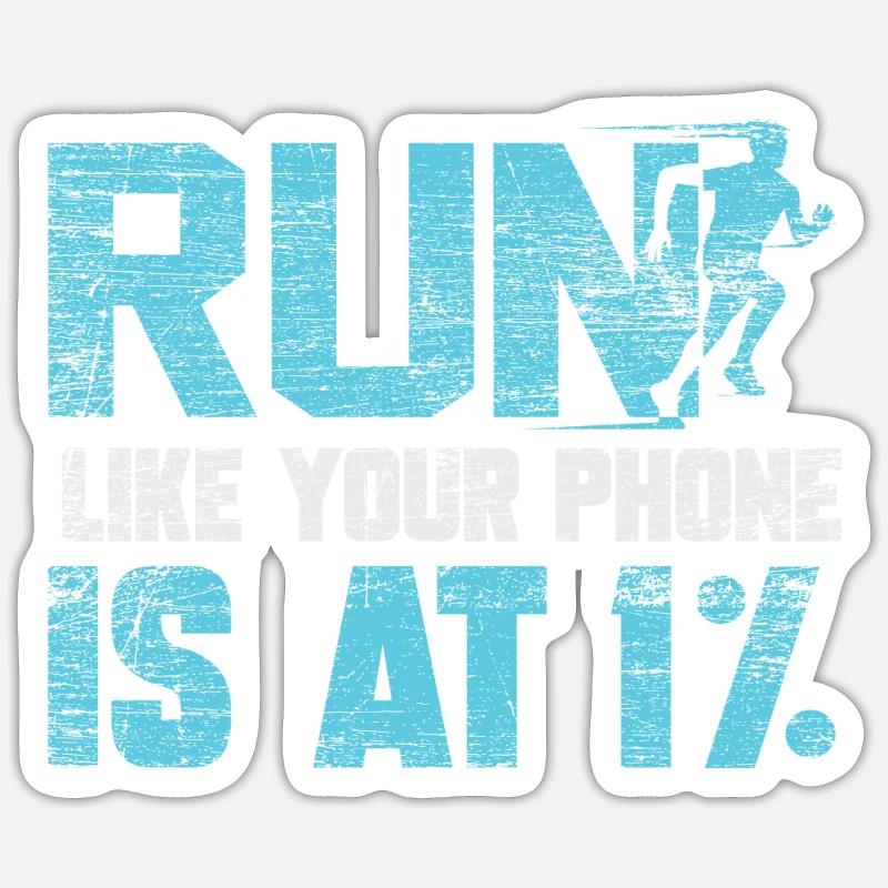 Coureurs de course - Sticker taille S (10 x 10 cm) - blanc mat