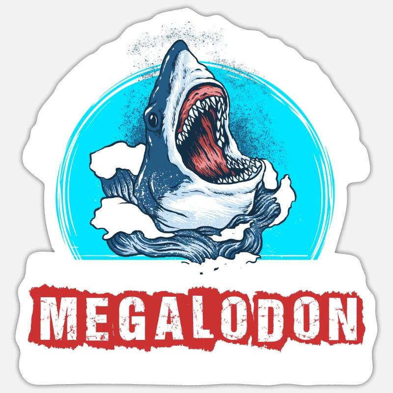 Sei immer du selbst außer du kannst ein Megalodon - Sticker Größe S (10 x 10 cm) - Mattweiß