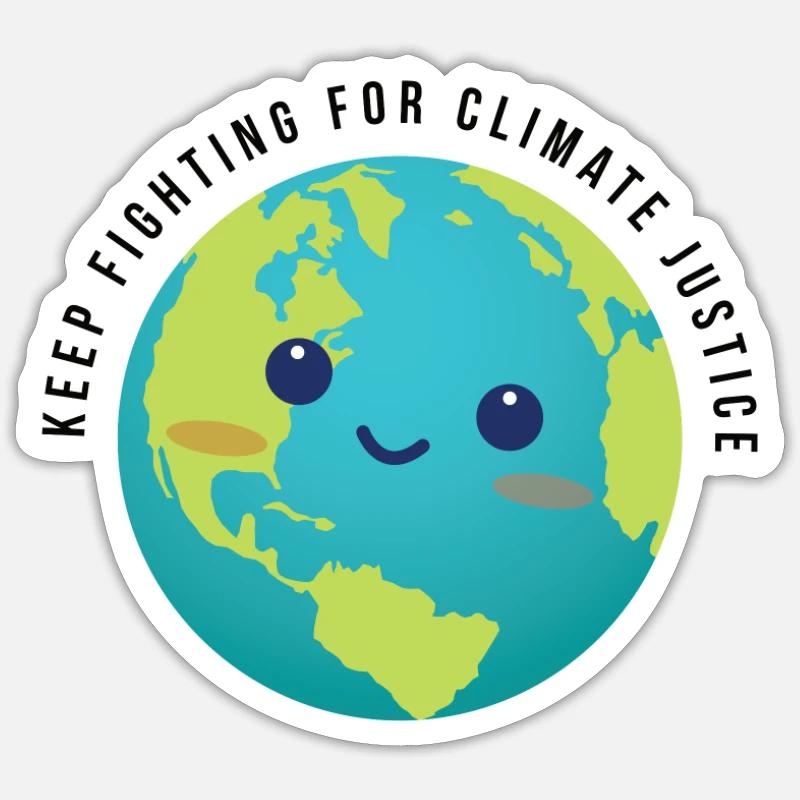 Keep Fighting For Climate Justice - Sticker taille S (10 x 10 cm) - blanc mat