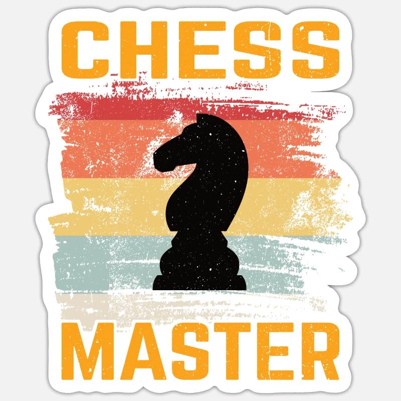 Chess Chessboard Chess Player Chess Gift - Sticker taille S (10 x 10 cm) - blanc mat