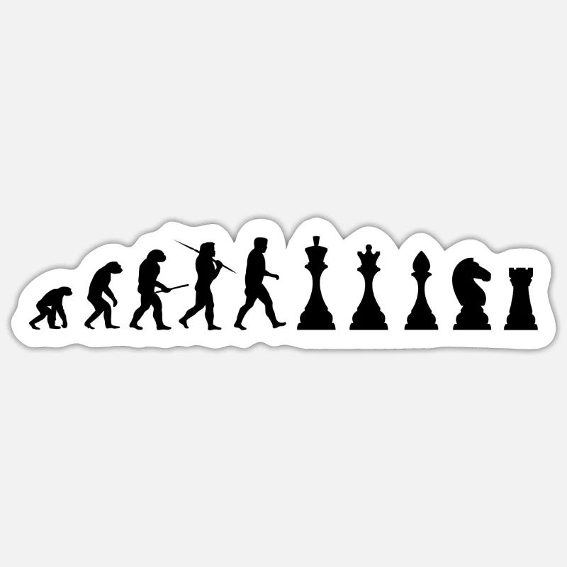 Chess Chessboard Chess Player Chess Gift - Sticker taille S (10 x 10 cm) - blanc mat