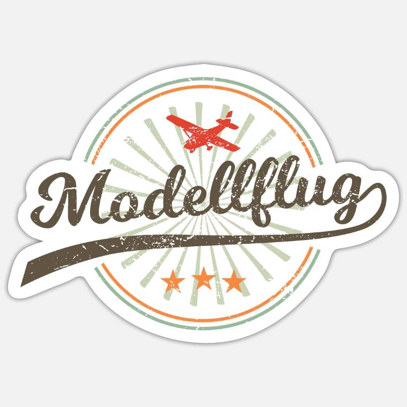 Modellflug Modellbauer Flugzeug Geschenk Retro - Sticker Größe S (10 x 10 cm) - Mattweiß