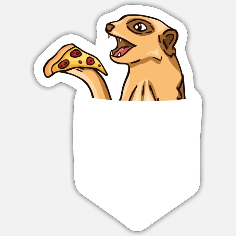 Erdmännchen Surikate Mangusten Brusttasche Sticker Größe S (10 x 10 cm)