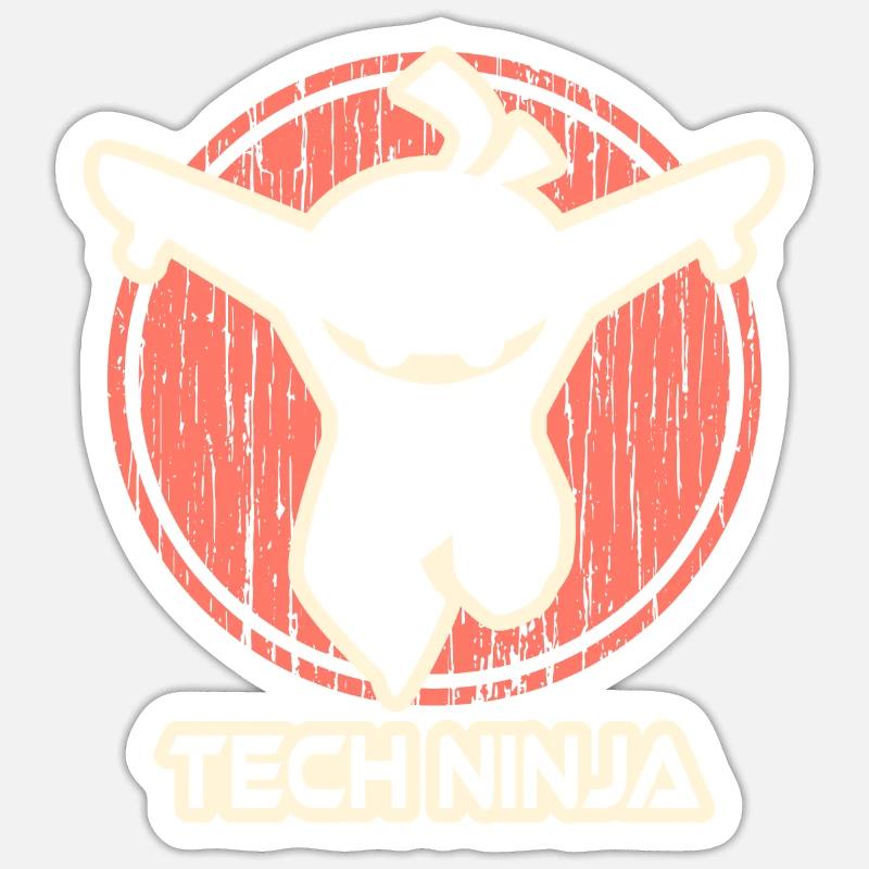 Ninja technique - Sticker taille S (10 x 10 cm) - blanc mat