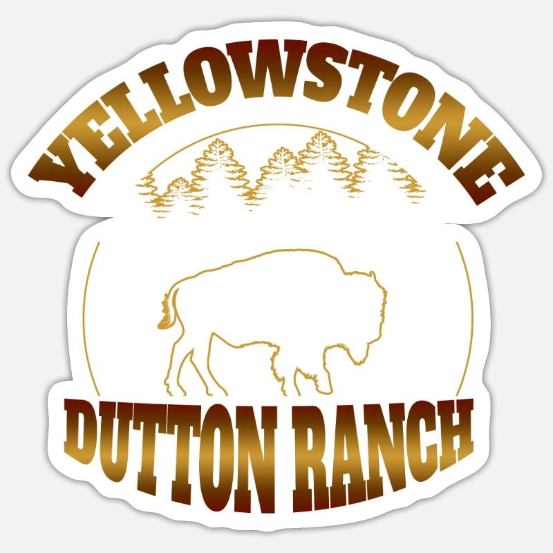 Yellowstone Dutton Ranch Buffalo - Sticker size S (10 x 10 cm) - white matte