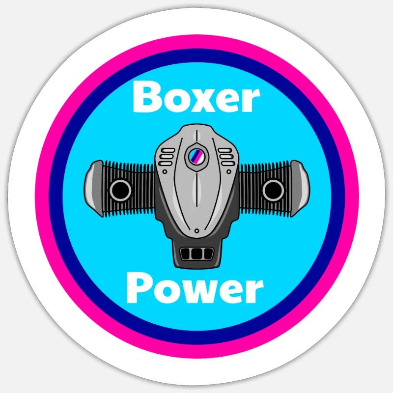 Boxer power - Sticker size S (10 x 10 cm) - white matte