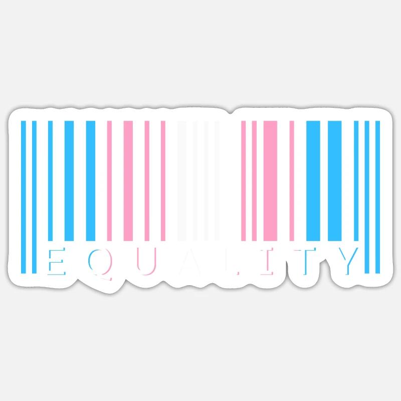 Transgender Barcode Trans Pride Geschenk Sticker Größe S (10 x 10 cm)