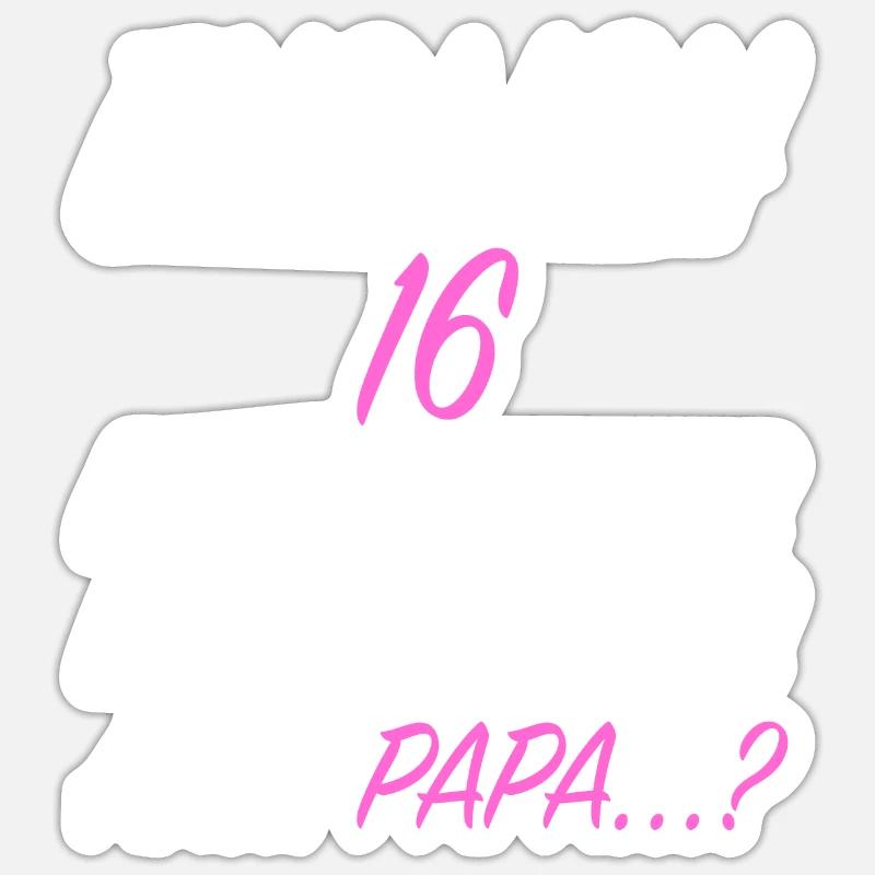 16.Geburtstag Geschenkidee Level 16 - Sticker Größe S (10 x 10 cm) - Mattweiß