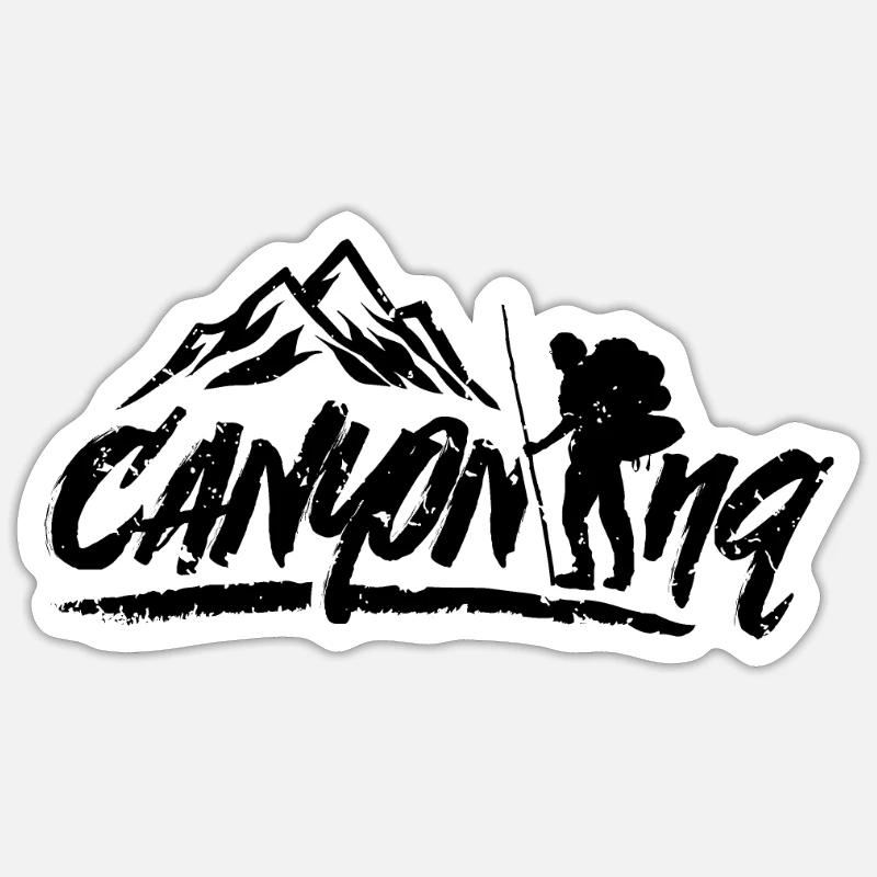 Canyoning - Sticker size S (10 x 10 cm) - white matte