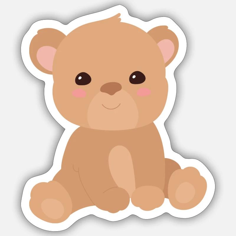teddy bear - Sticker size S (10 x 10 cm) - white matte