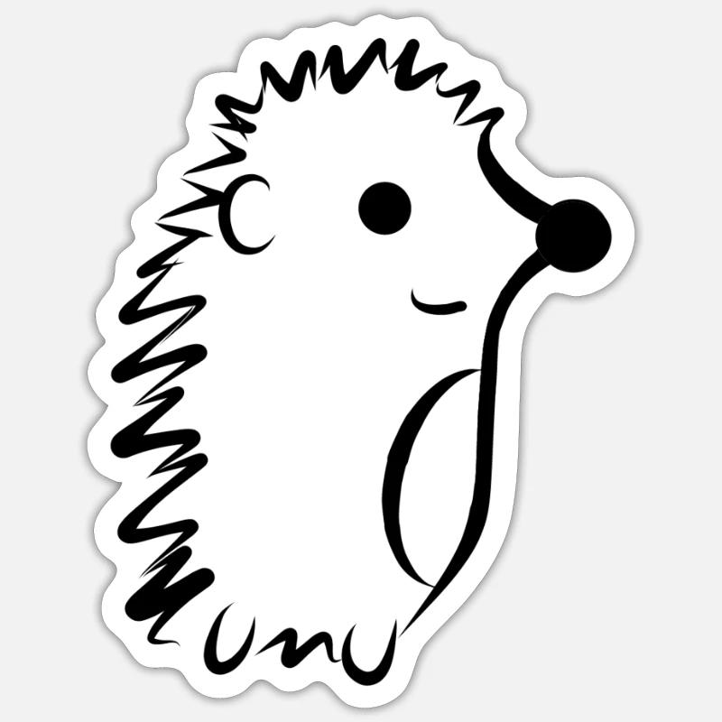 hérisson mignon - Sticker taille S (10 x 10 cm) - blanc mat