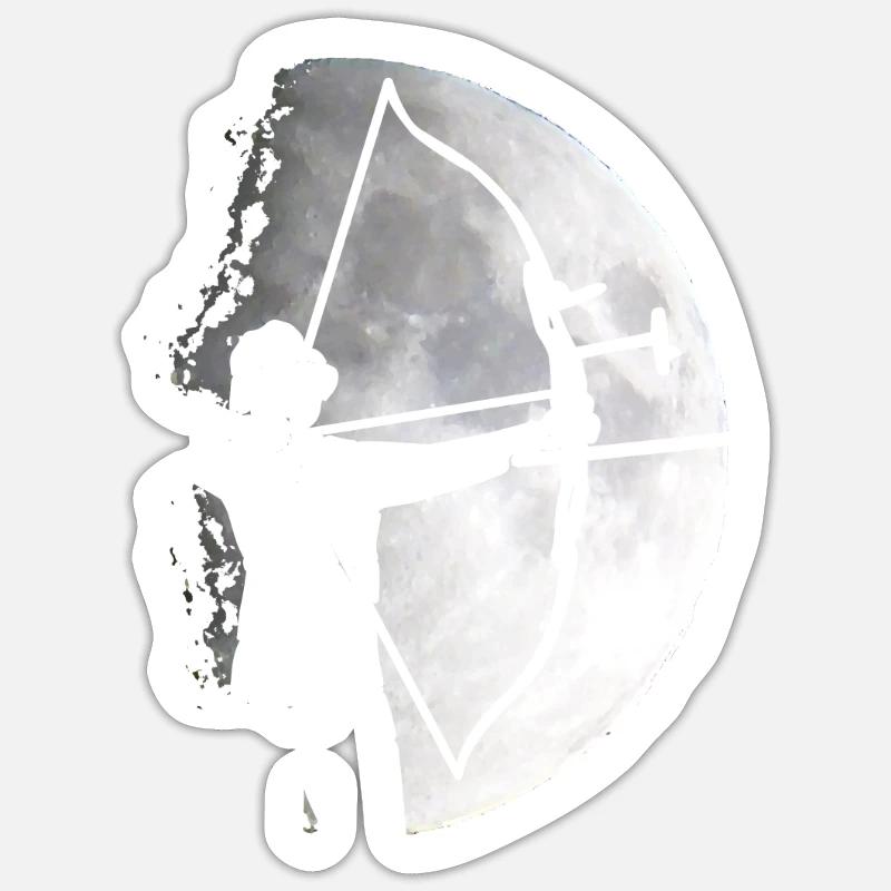 Moon archer - Sticker size S (10 x 10 cm) - white matte