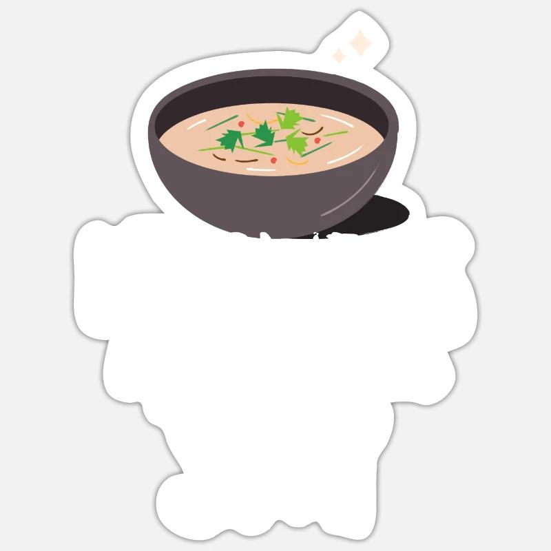 Suppe - Sticker Größe S (10 x 10 cm) - Mattweiß