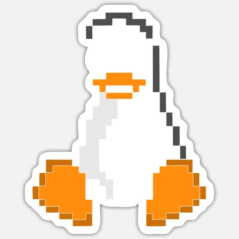 Linux Pinguin Pixel Art Sys Admins Computer Hacker Sticker Größe S (10 x 10 cm)
