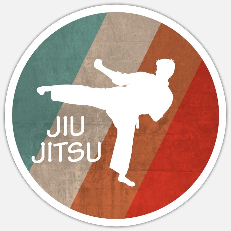 Jiu Jitsu - Sticker taille S (10 x 10 cm) - blanc mat