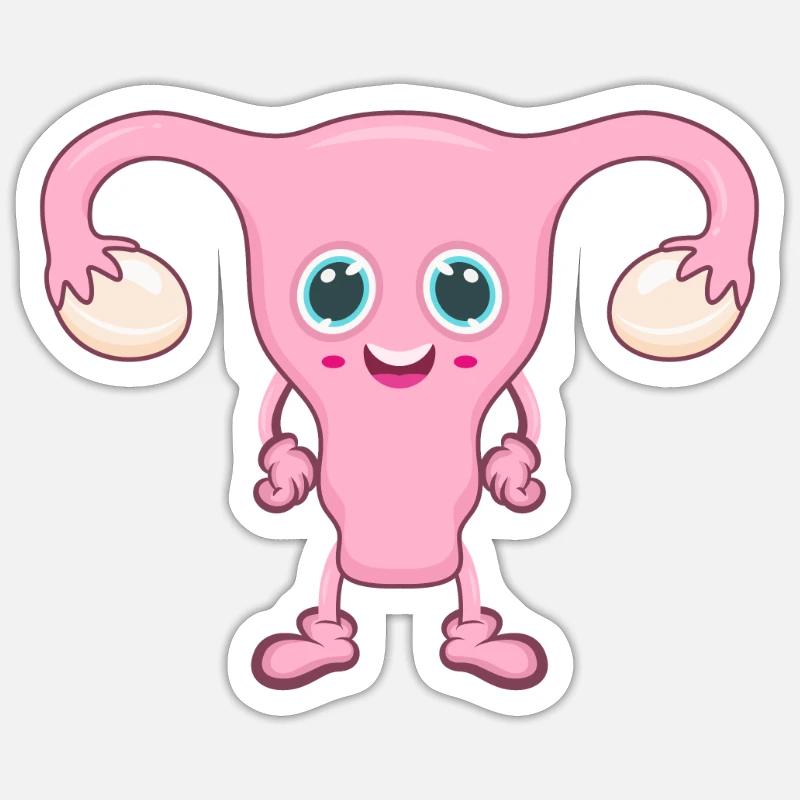 Gebärmutter Hebamme - Sticker Größe S (10 x 10 cm) - Mattweiß