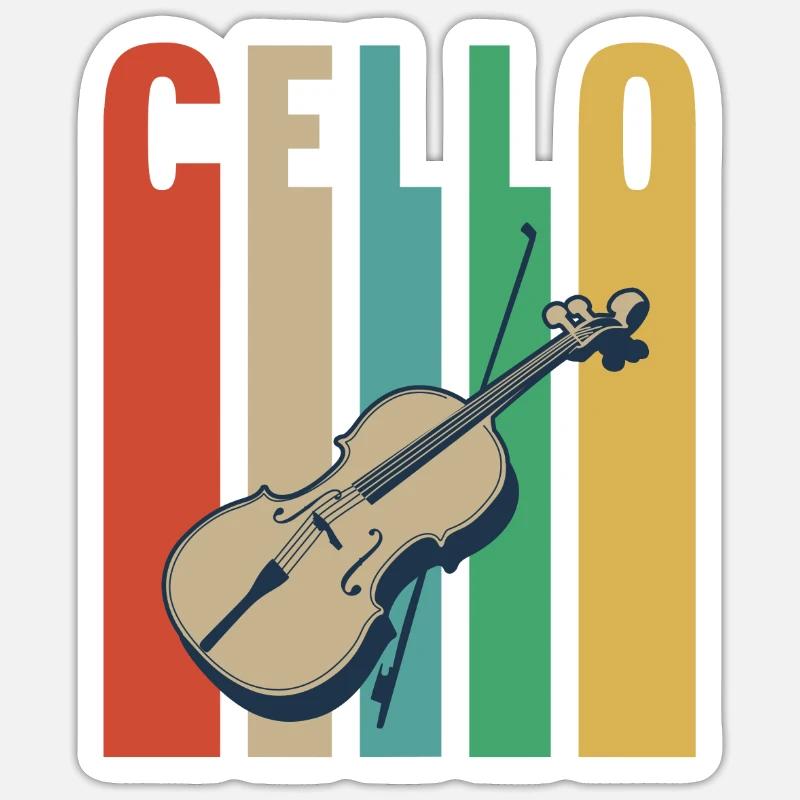 Conception de violoncelle pour un violoncelliste Sticker taille S (10 x 10 cm)