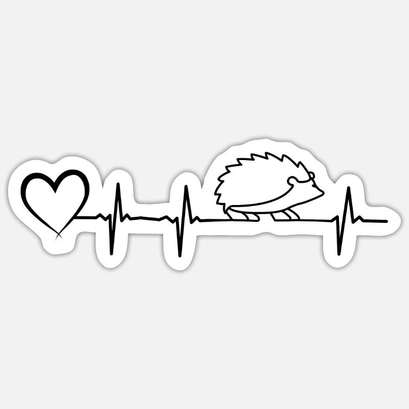Conception de battement de Hedgehog Hart avec amour de hérisson de coeur Sticker taille S (10 x 10 cm)