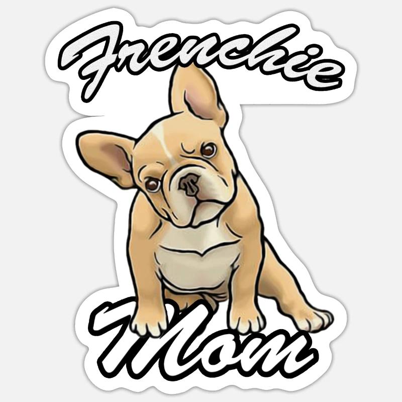 Frenchie Mama Rehkitz - Sticker Größe S (10 x 10 cm) - Mattweiß