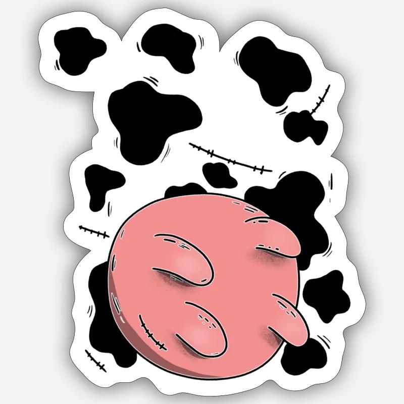 Conception du pis de vache - Sticker taille S (10 x 10 cm) - blanc mat
