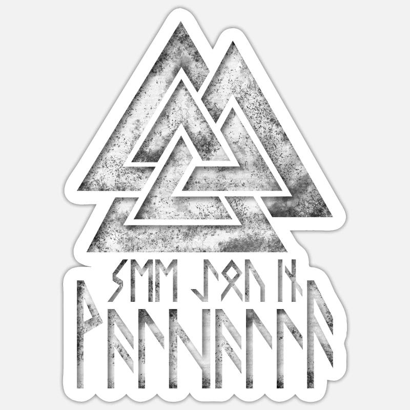 Valknut Valhalla Odin's Thors Triangle Wotan's Knot - Sticker size S (10 x 10 cm) - white matte