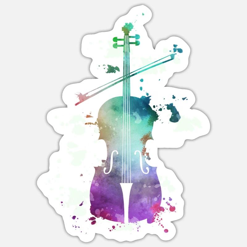 Violoncello stringed instrument cellist with cello Sticker size S (10 x 10 cm)