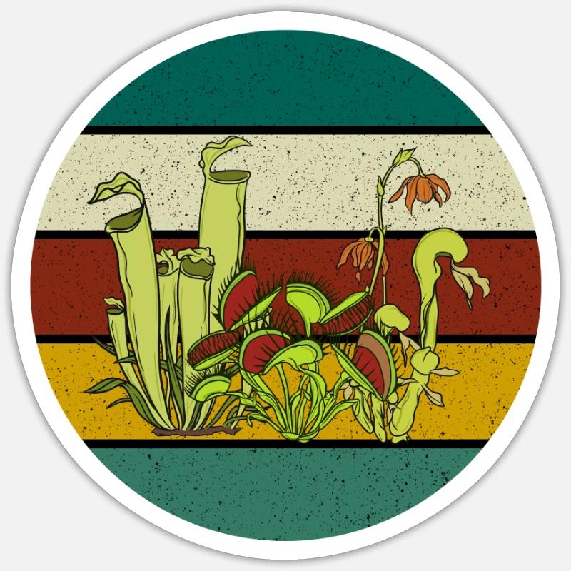 Fleischfressende Pflanze Karnivoren Venus - Sticker Größe S (10 x 10 cm) - Mattweiß