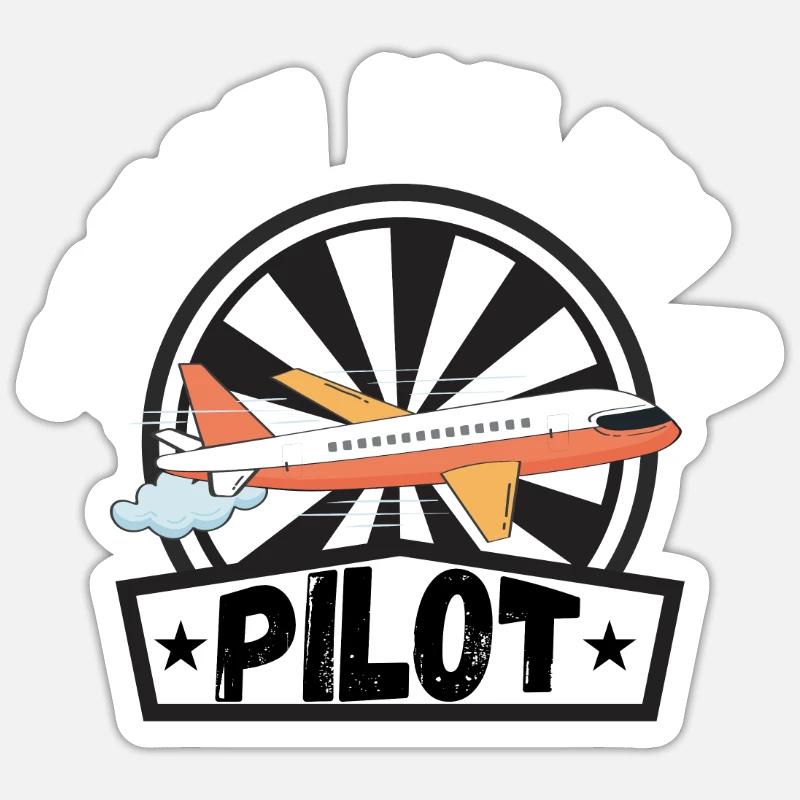 pilote - Sticker taille S (10 x 10 cm) - blanc mat