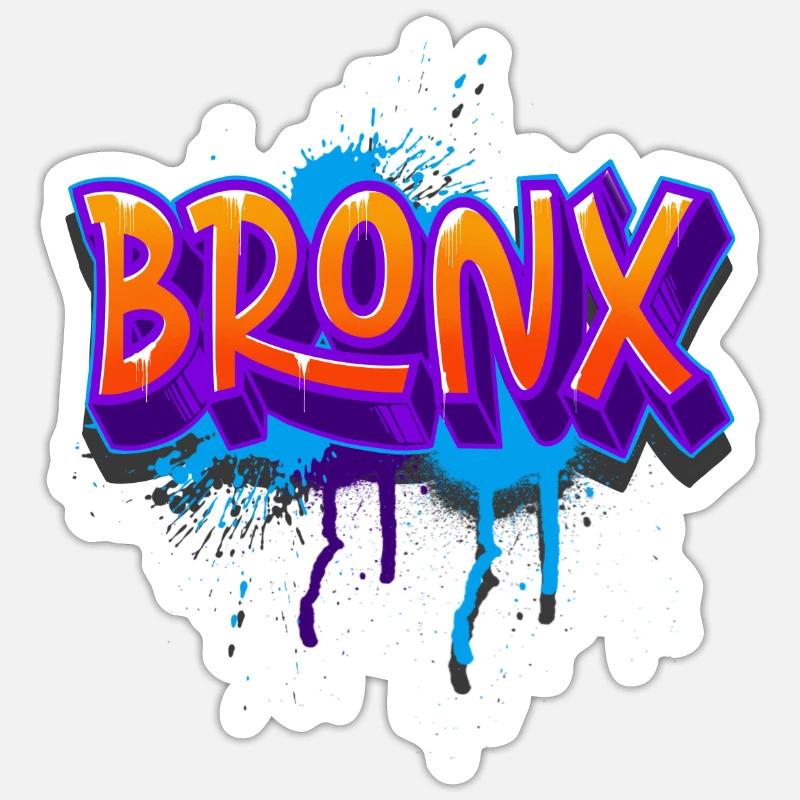 Graffiti du Bronx - Sticker taille S (10 x 10 cm) - blanc mat