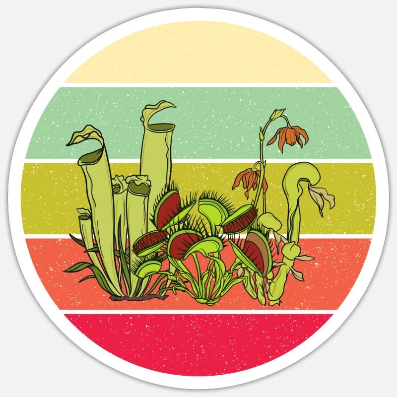 Plante carnivore Vénus Flytrap - Sticker taille S (10 x 10 cm) - blanc mat