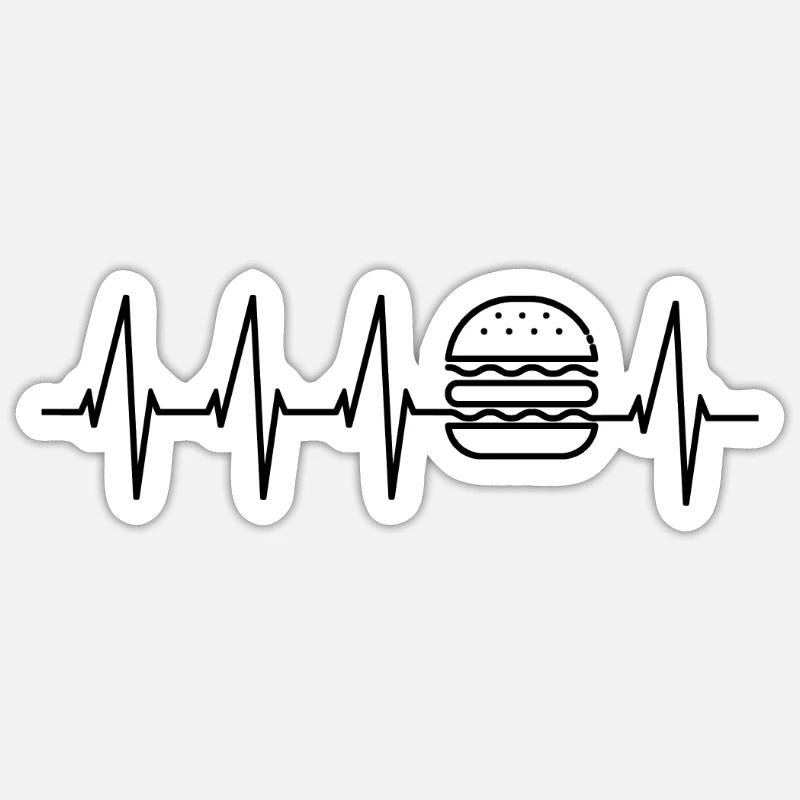 Lecker Burger - Sticker Größe S (10 x 10 cm) - Mattweiß