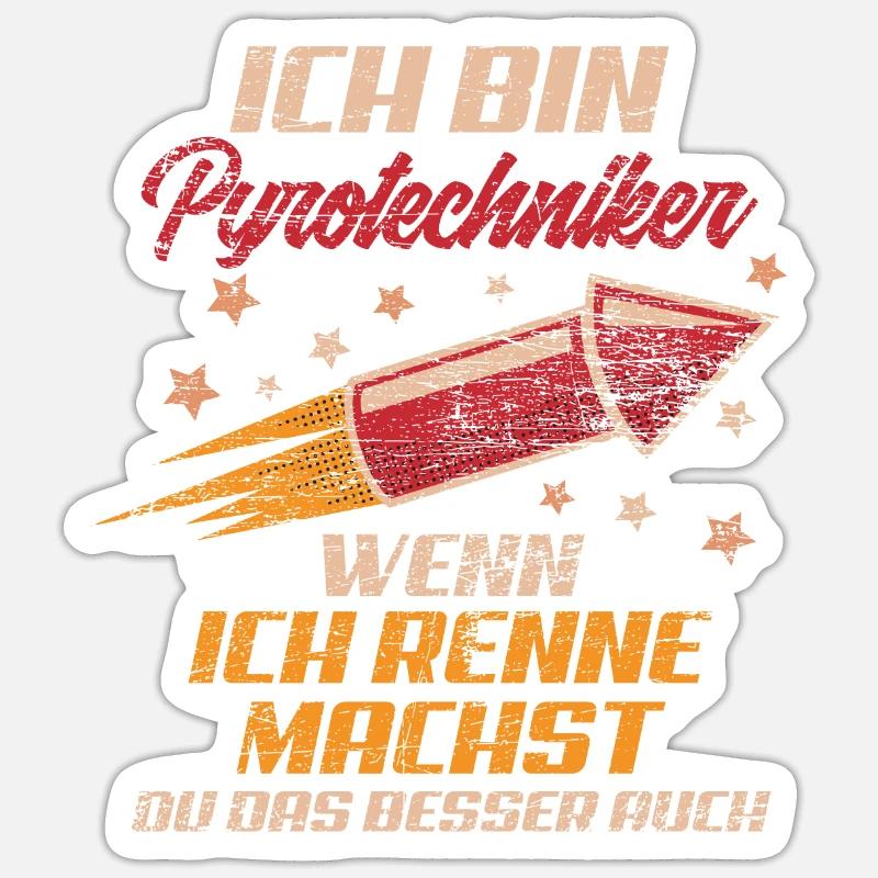 Pyrotechniker Rennen - Sticker Größe S (10 x 10 cm) - Mattweiß