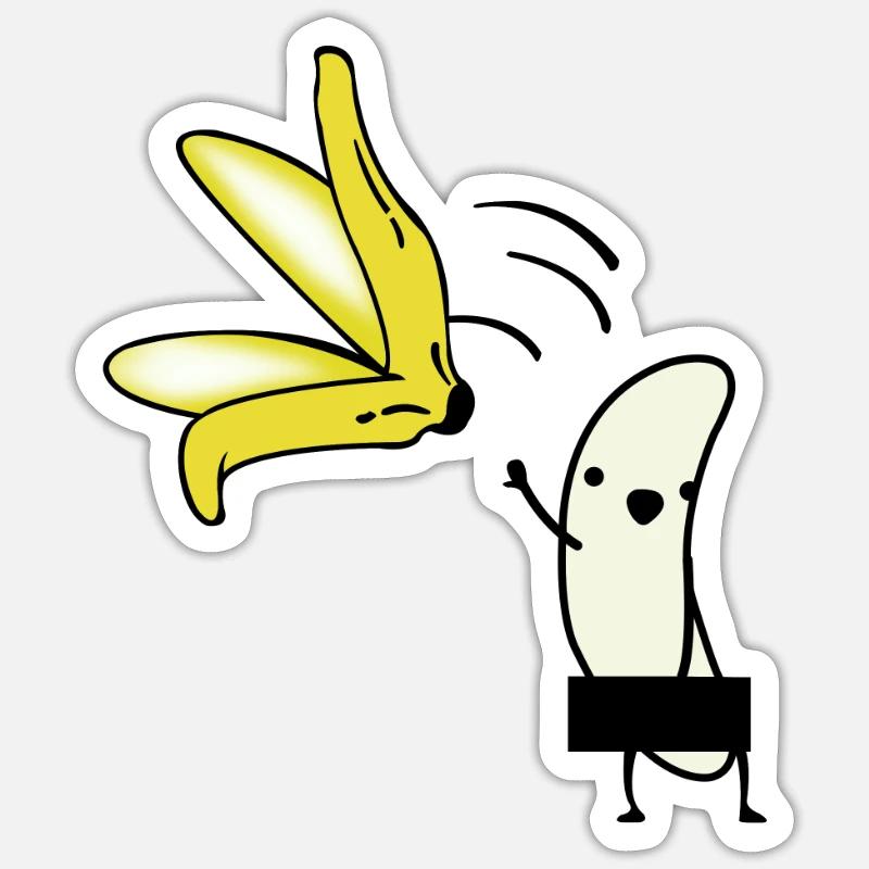 FKK Striptease Banane Nackte Striptease Banane Sticker Größe S (10 x 10 cm)