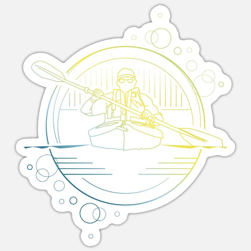 canoë - Sticker taille S (10 x 10 cm) - blanc mat