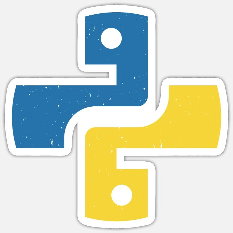 Python programming language - Sticker size S (10 x 10 cm) - white matte