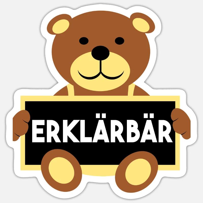 Erklärbär Referendar Lehrer Sticker Größe S (10 x 10 cm)