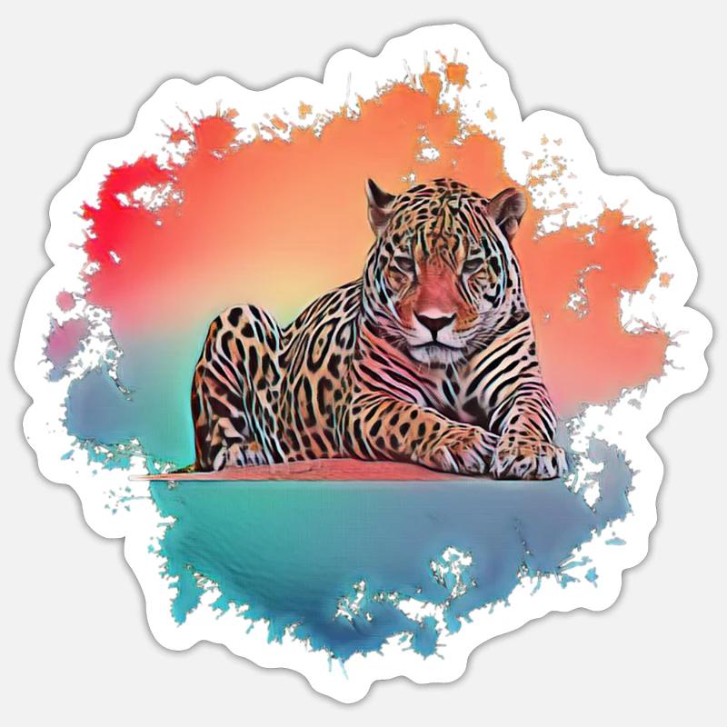 leopard - Sticker size S (10 x 10 cm) - white matte