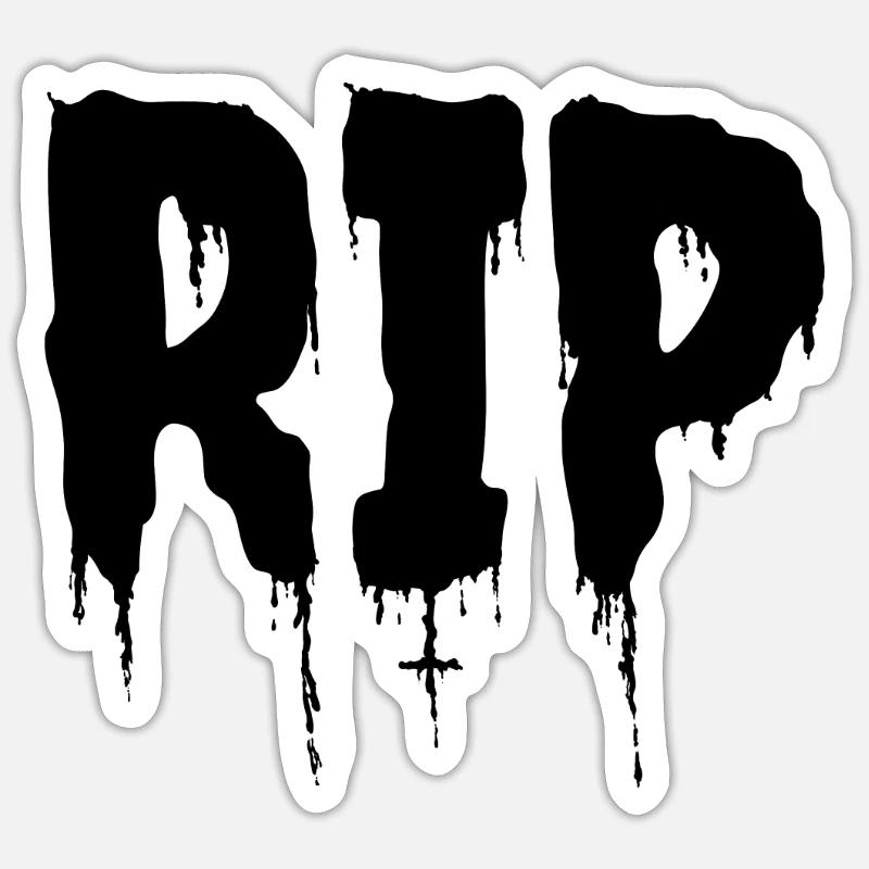 Rip Rest in Peace pastelgoth goth emo métal gothique - Sticker taille S (10 x 10 cm) - blanc mat